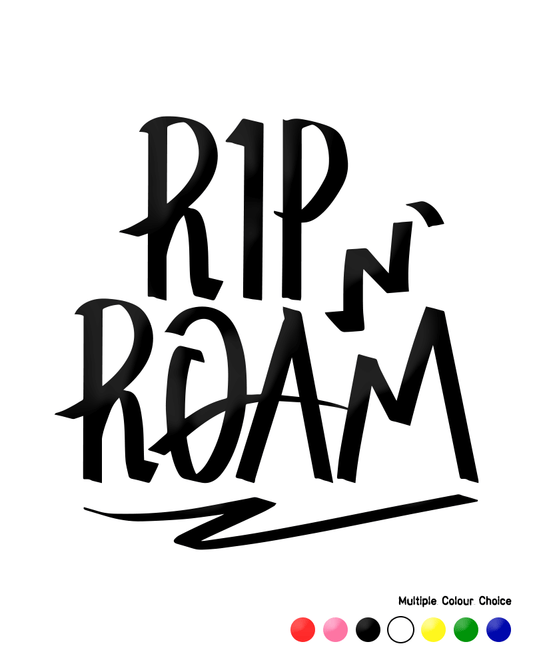 RipN'Roam Logo Sticker – 70mm Die-Cut (Multiple Colours)